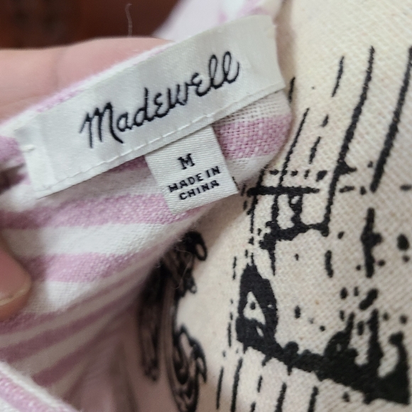 MADEWELL STRIPES PINK DRESS SIZE M. - Picture 8 of 12